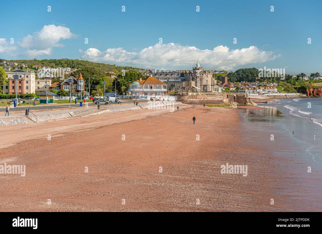 Paignton lungomare e la spiaggia, Torbay, Devon, Inghilterra, Regno Unito Foto Stock