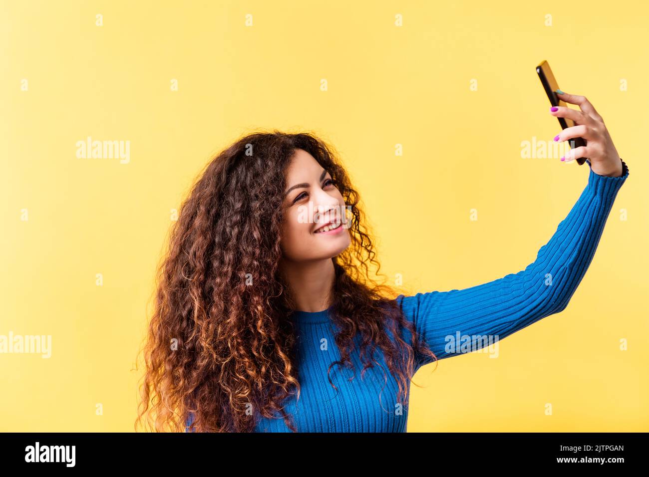 tecnologia di dipendenza dai social media per ossessione dei selfie Foto Stock