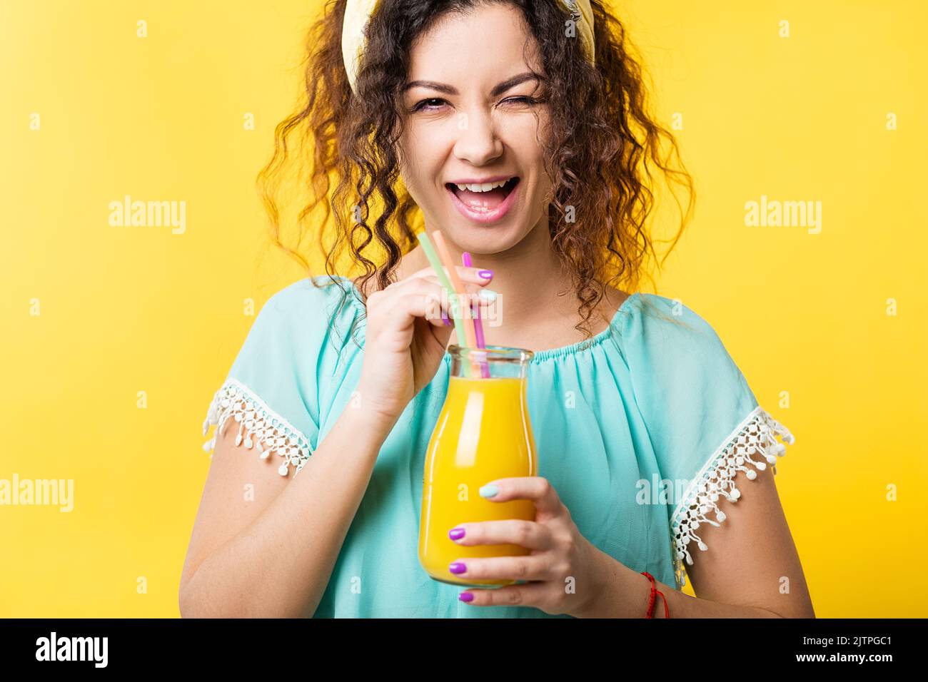 sano stile di vita alimentazione equilibrata succo fresco Foto Stock