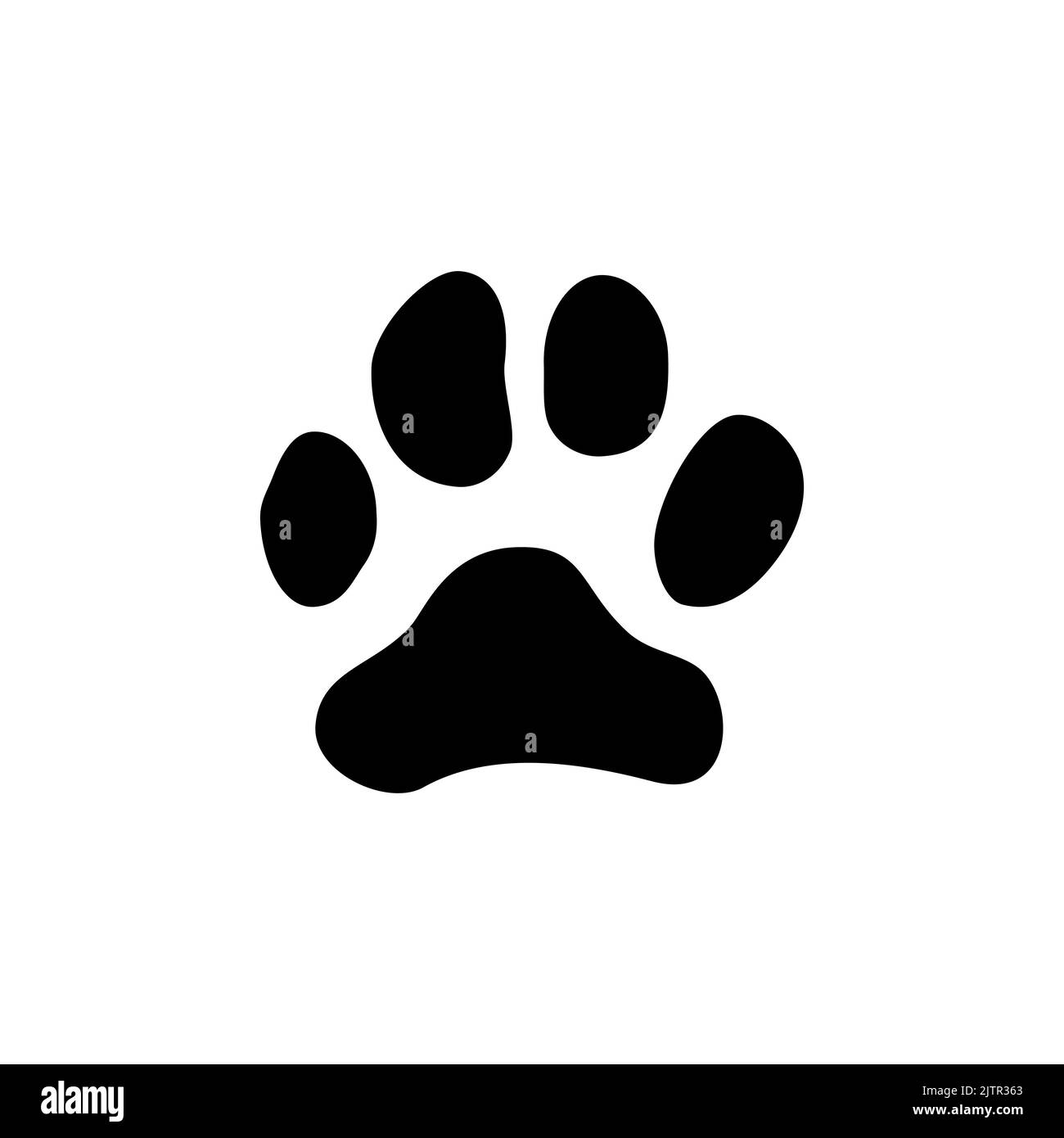 La zampa di animali di gatto o cane stampa gradini isolati Trail silhouette nera. Sentiero di caccia vettoriale di animali selvatici. Passi sul sentiero. Tracce di pappatamento cucciolo o cucciolo, traccia di salvataggio del lupo o dell'orso Illustrazione Vettoriale