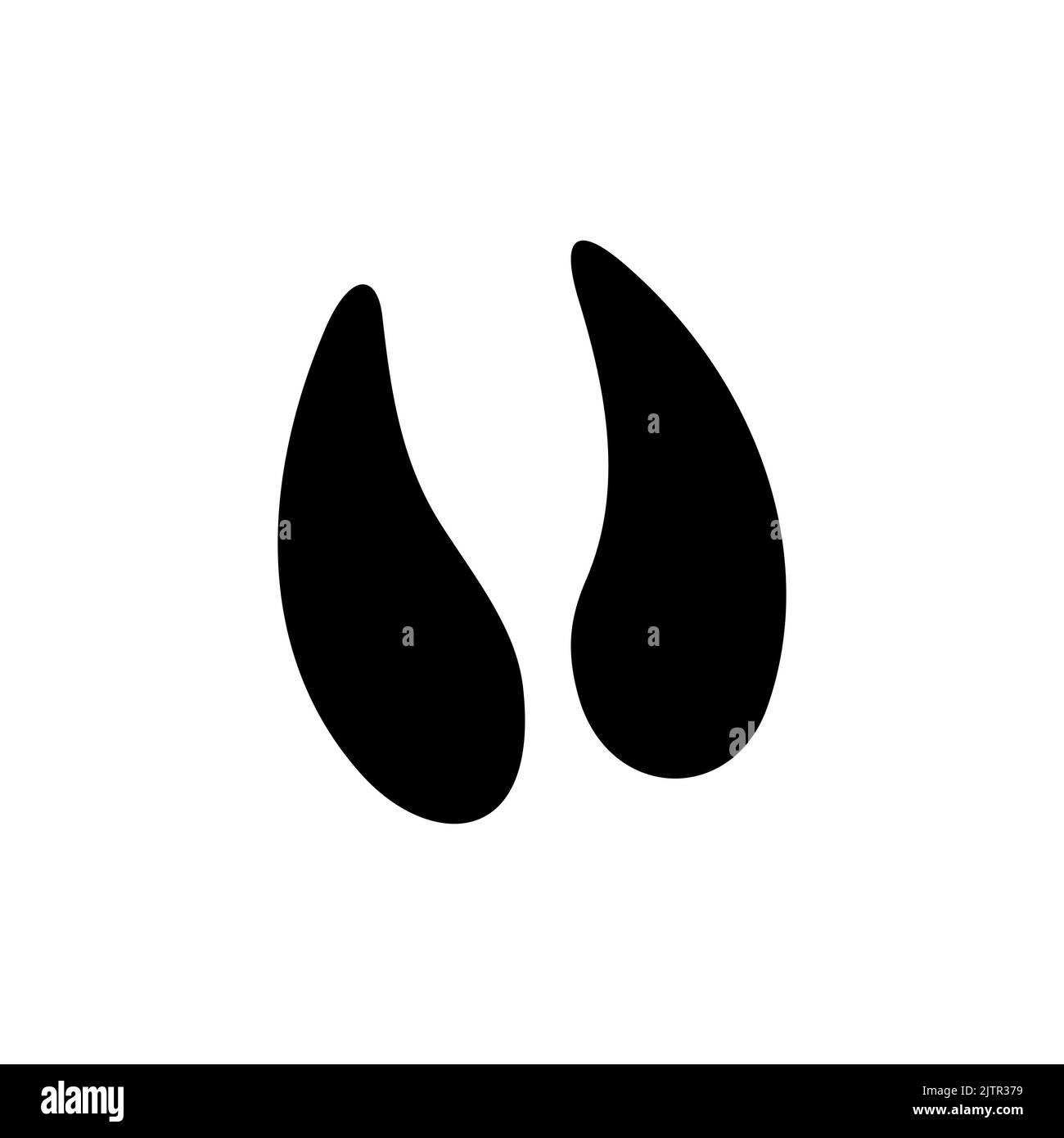 Zoccoli di renne o alci, impronte di animali selvatici silhouette nera isolata. Stampe di piedi di animali di caprioli o alci vettoriali, mascotte sportive da caccia. Passi selvaggi di scalpello, traccia dopo la passeggiata a terra Illustrazione Vettoriale