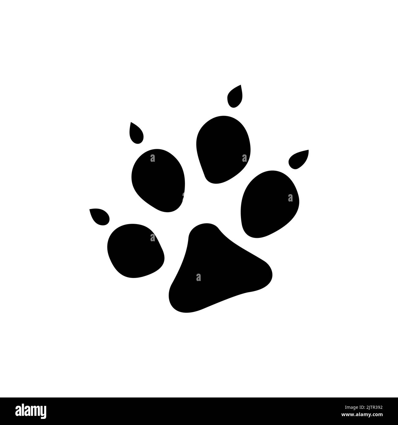 Puma, jaguar, ghepardo cougar animale stampa isolato nero silhouette icona. Passi di animali domestici di gatto selvatico vettore, tracce di pawprint, traccia di salvataggio di sport di caccia. Savana fauna selvatica orme sul sentiero Illustrazione Vettoriale