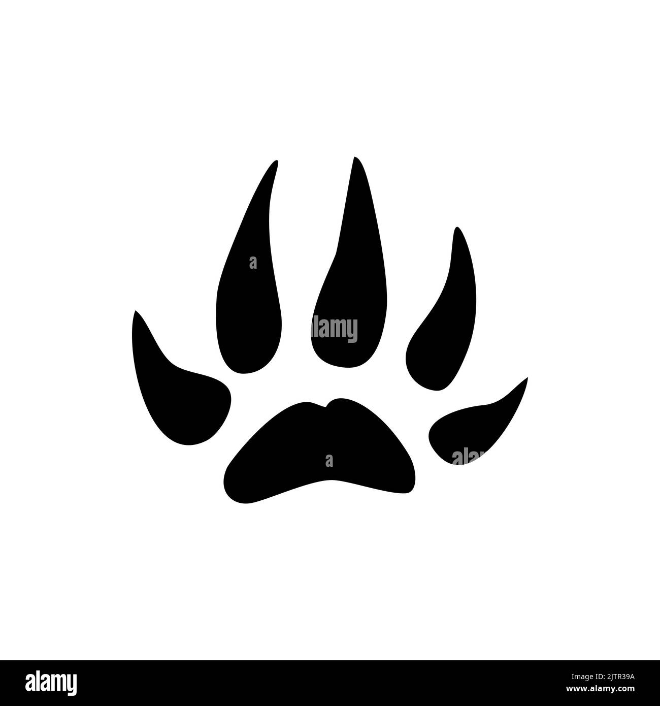 Raccoon orme di animali icona isolata silhouette nera. Stampa di zampa animale della foresta vettoriale, impronta di scasso, marchio di raccoon settentrionale nel fango, su coltivato o neve, traccia di passo carnivoro. Impronta marchio mascotte Illustrazione Vettoriale