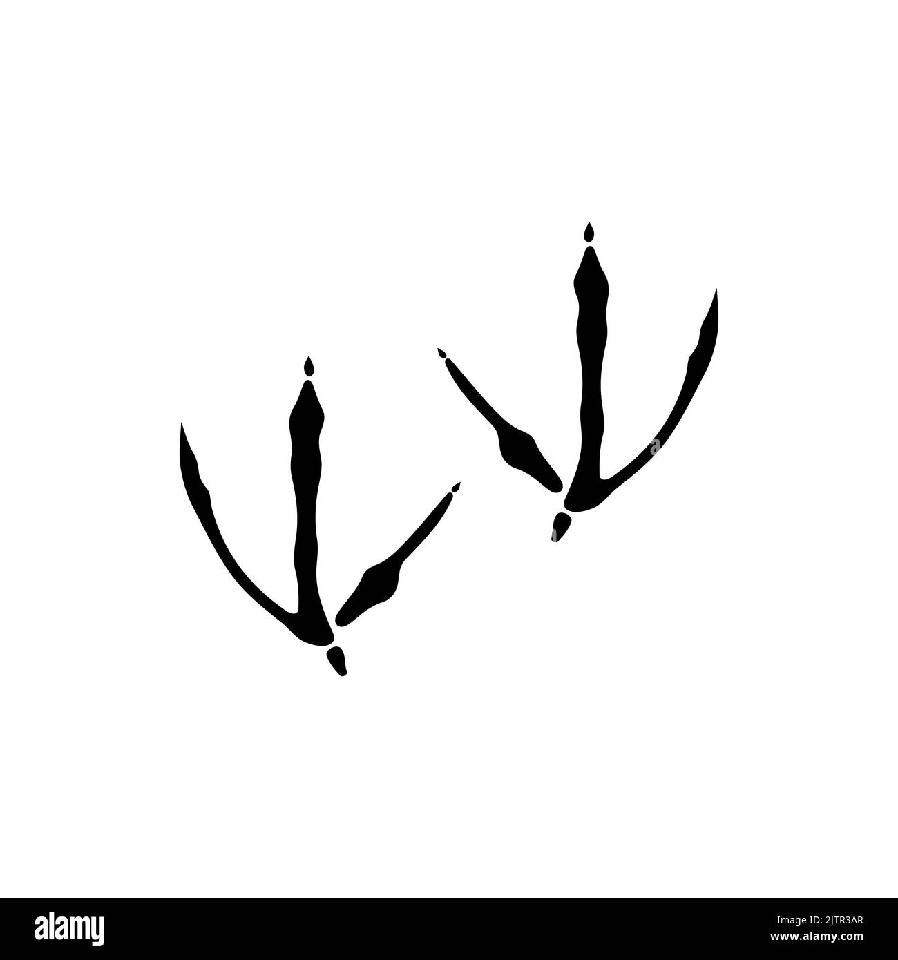 Saiga uccello impronte icona isolata silhouette nera. Passi vettoriali di tacchino o pollo, tracce di stampa piede di gallina, segni di passero o zampa di corvo. Pigeon o colomba tracce, piccolo weavebird, passi di gallina Illustrazione Vettoriale