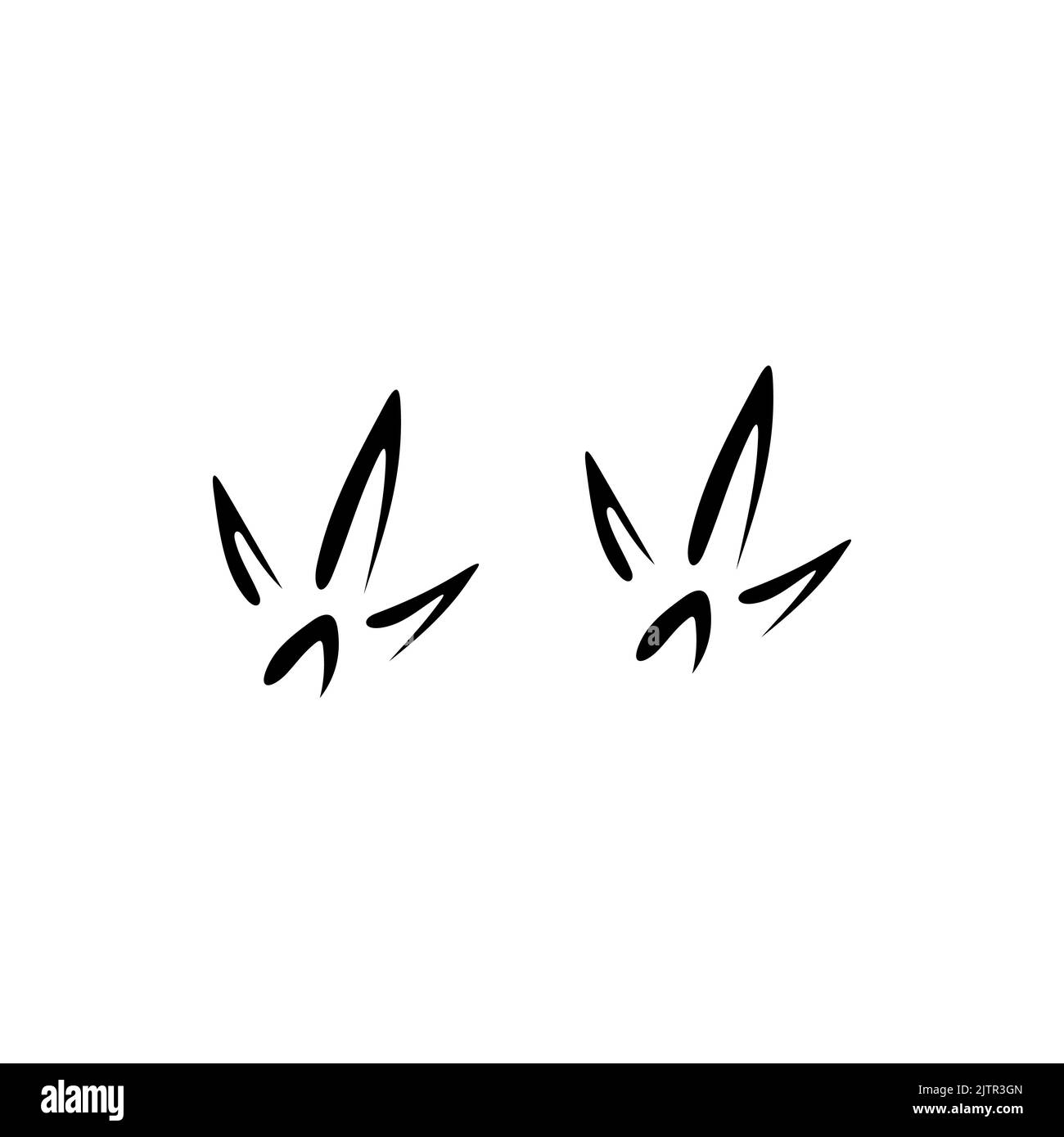 Gru, scalini di tacchino o pollo, tracce di impronta di uccelli animali icona di silhouette nera isolato. Impronta del piede dell'animale di uccello vettore, segni del piede di spara. Corvo o corvo, grovie piccione cingoli sporchi Illustrazione Vettoriale