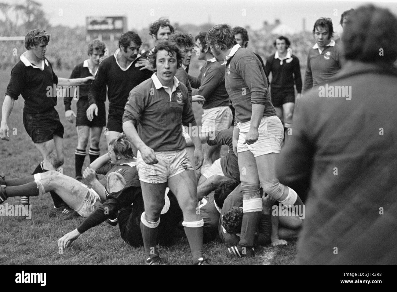 Llanelli RFC vs Nuova Zelanda All Blacks (31/10/72) - Foto Stock