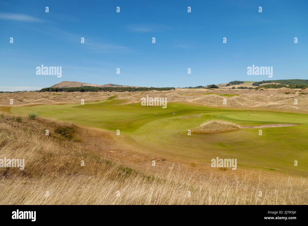 Dumbarnie collega il campo da golf sul Firth of Forth in Fife Foto Stock