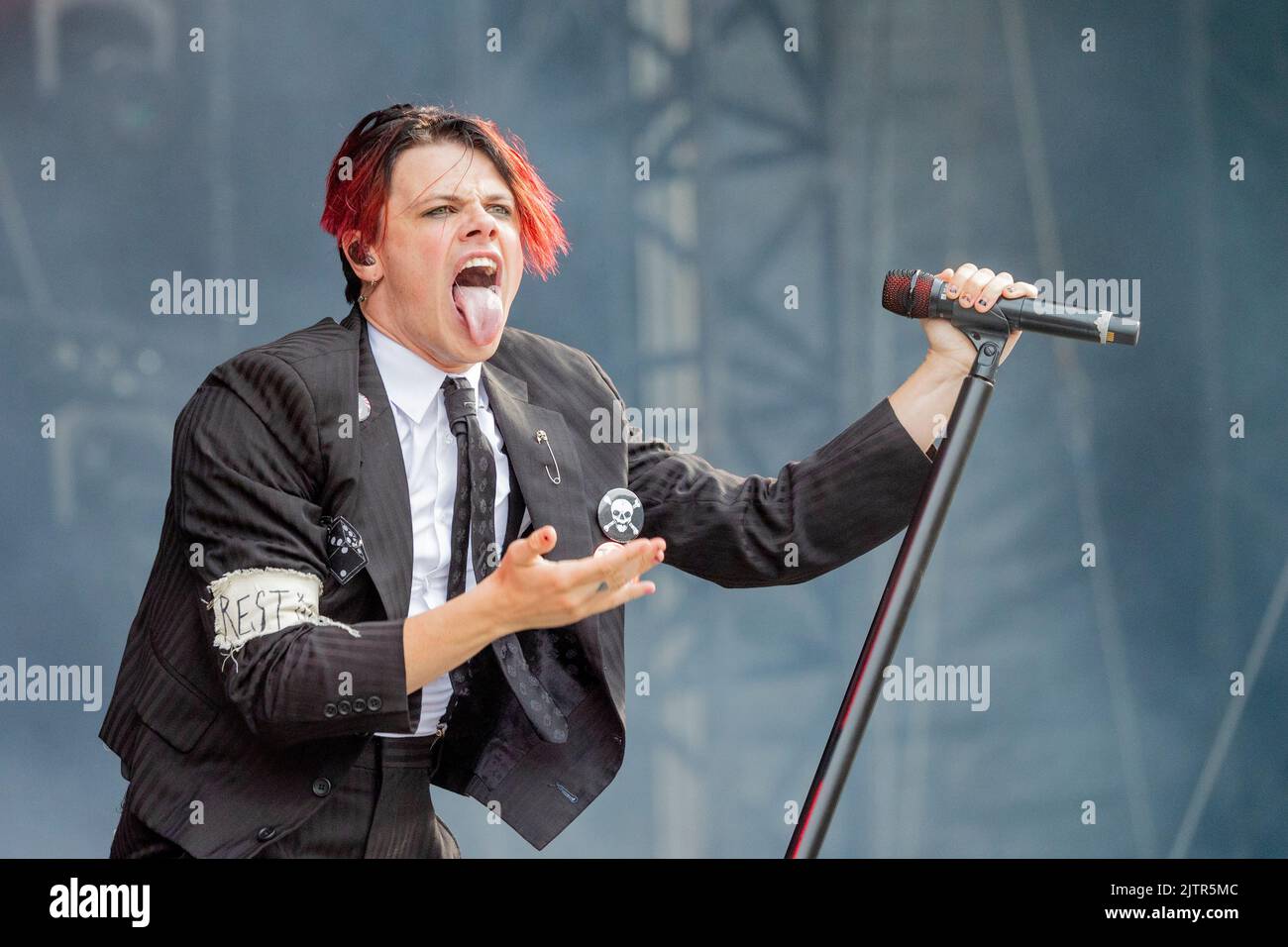 Saint-Cloud Francia 25 agosto 2022 Yungblud concerto dal vivo al Rock en Seine Festival Day 1 Parigi © Andrea Ripamonti / Alamy Foto Stock