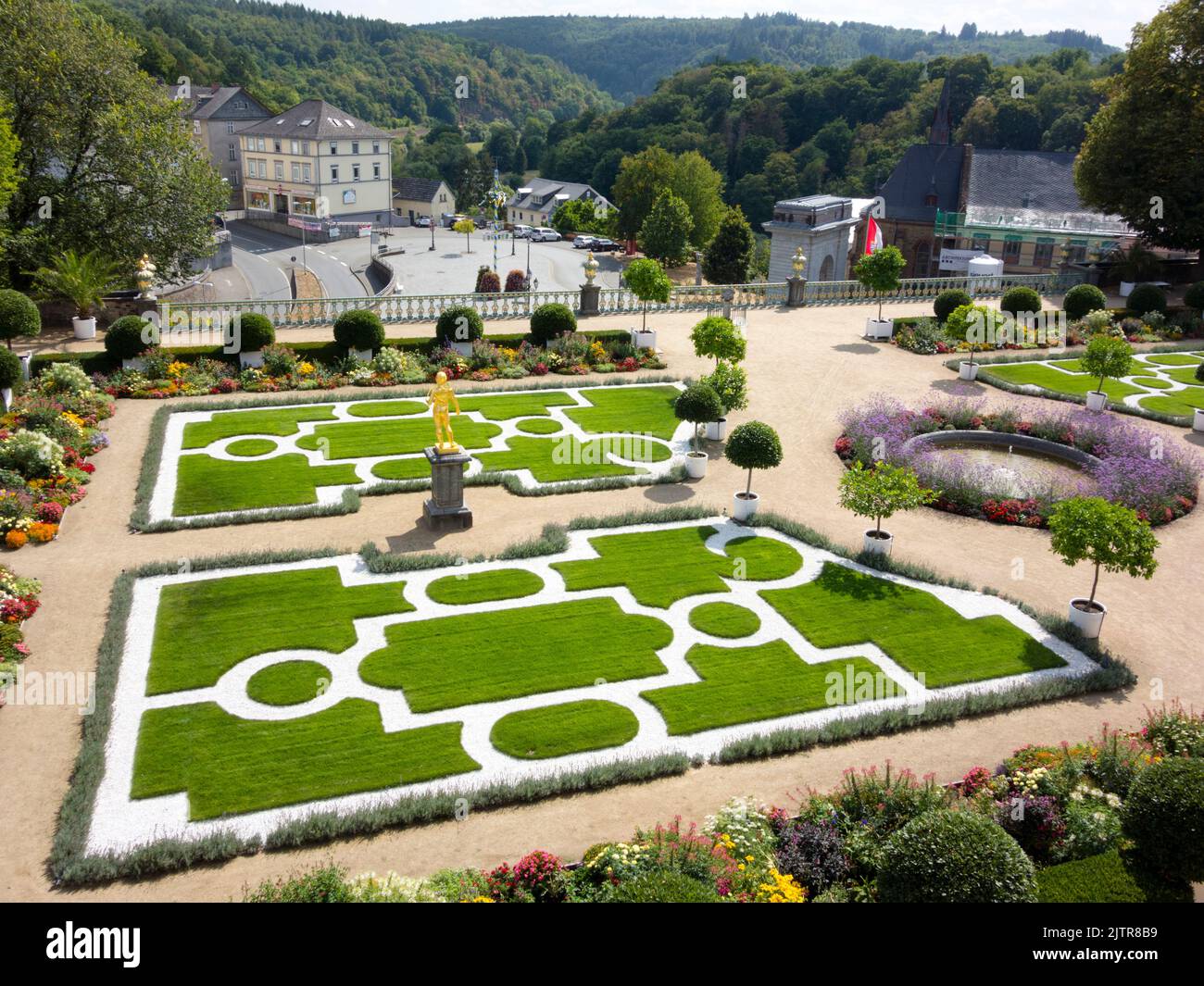 I giardini barocchi dello Schloss Weilburg a Weilburg (Assia/Germania) Foto Stock