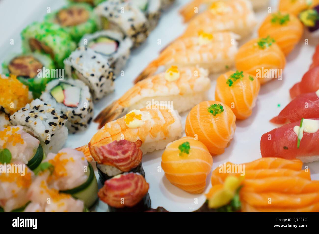 Piatto di sushi Foto Stock