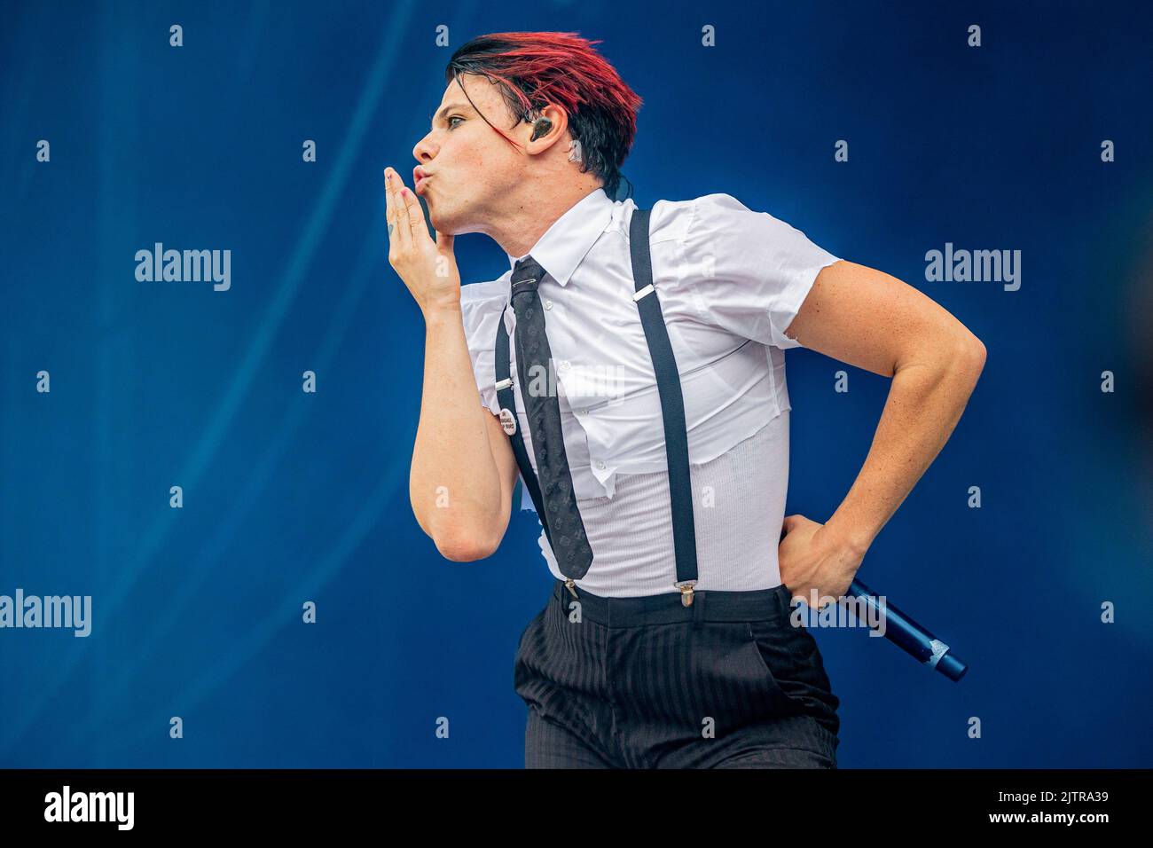 Saint-Cloud Francia 25 agosto 2022 Yungblud concerto dal vivo al Rock en Seine Festival Day 1 Parigi © Andrea Ripamonti / Alamy Foto Stock