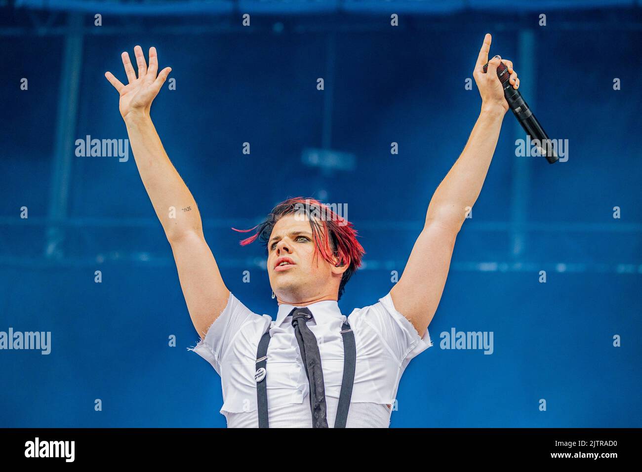 Saint-Cloud Francia 25 agosto 2022 Yungblud concerto dal vivo al Rock en Seine Festival Day 1 Parigi © Andrea Ripamonti / Alamy Foto Stock