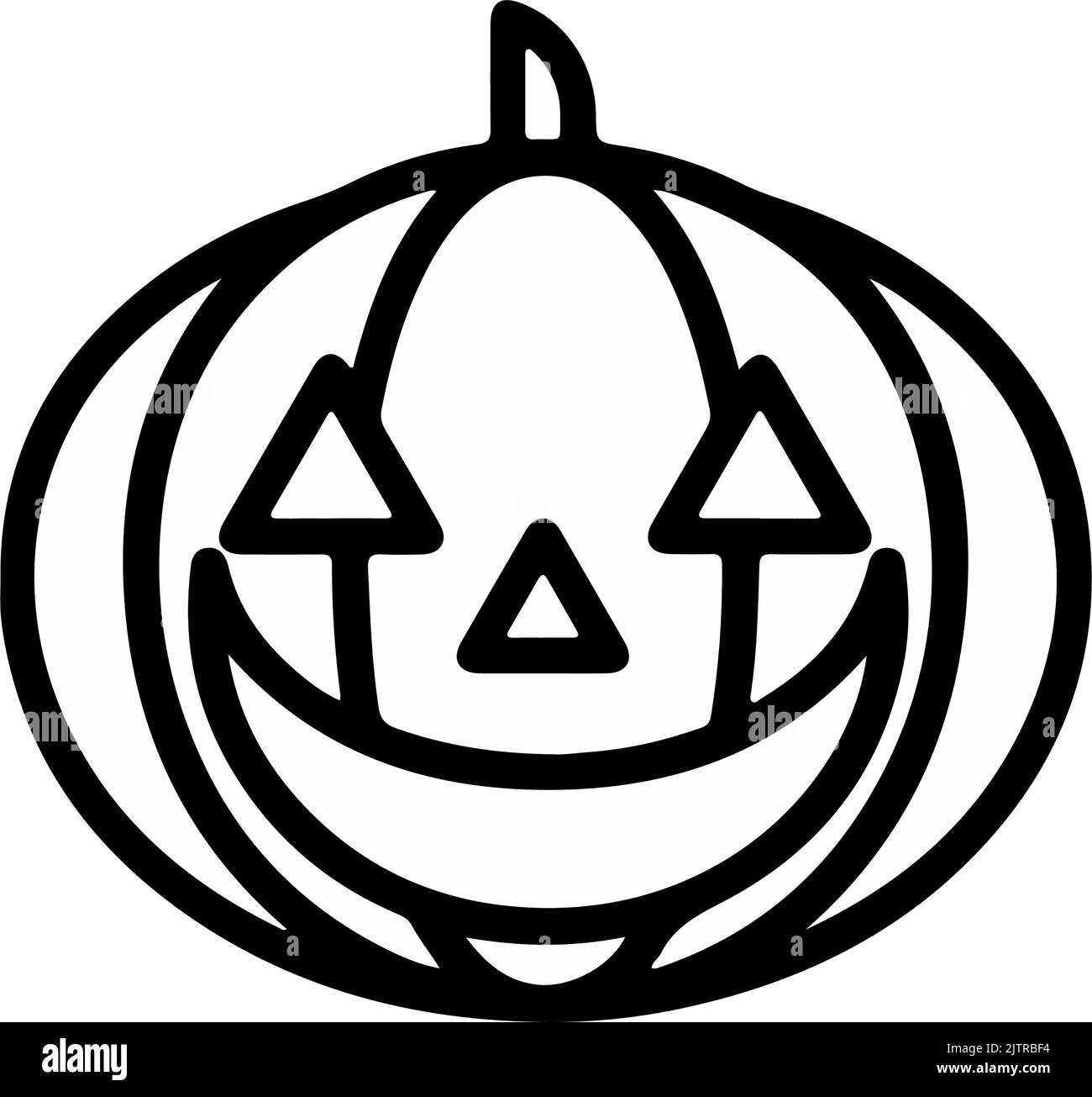 Icona vettore og Halloween celebrazione zucca. Testa di lanterna di Jack o con il sorriso malvagio. Illustrazione Vettoriale