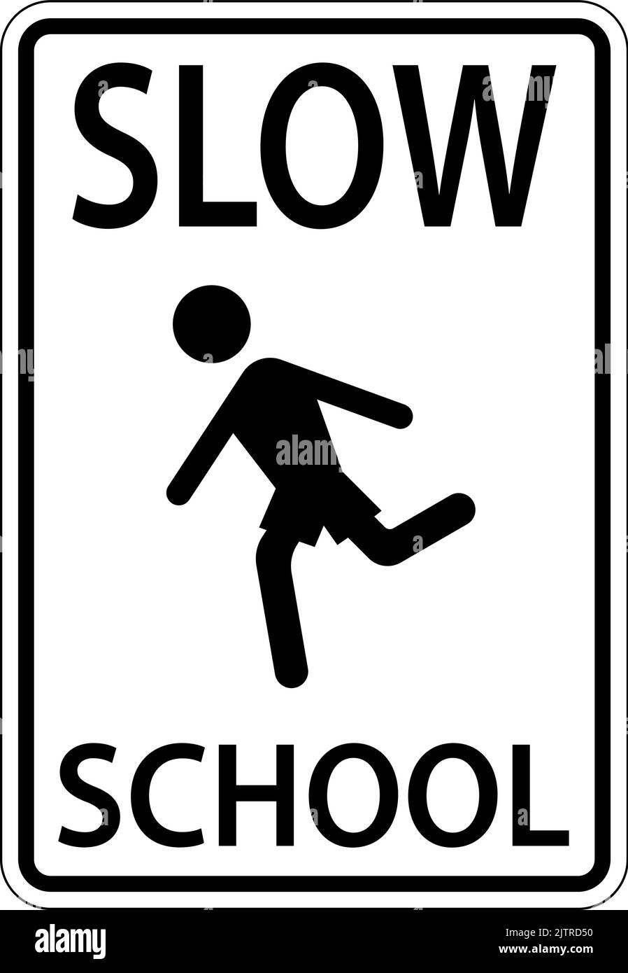 Slow School Sign su sfondo bianco Illustrazione Vettoriale
