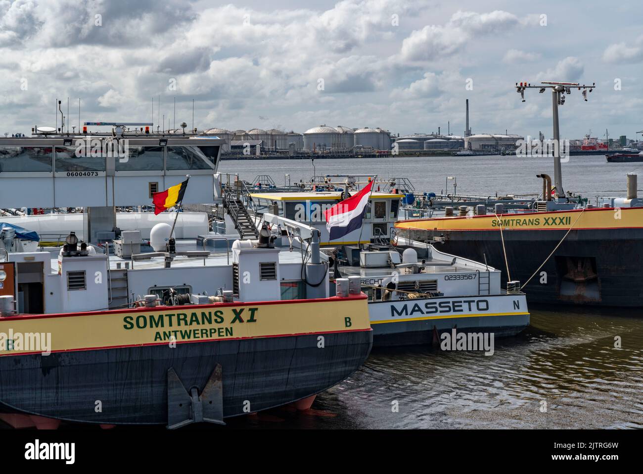 Petroleumhaven, Vopak Terminal Europoort, fattoria petrolifera, oltre 99 grandi serbatoi, e 22 terminali di carico per navi d'oltremare e interna, t Foto Stock