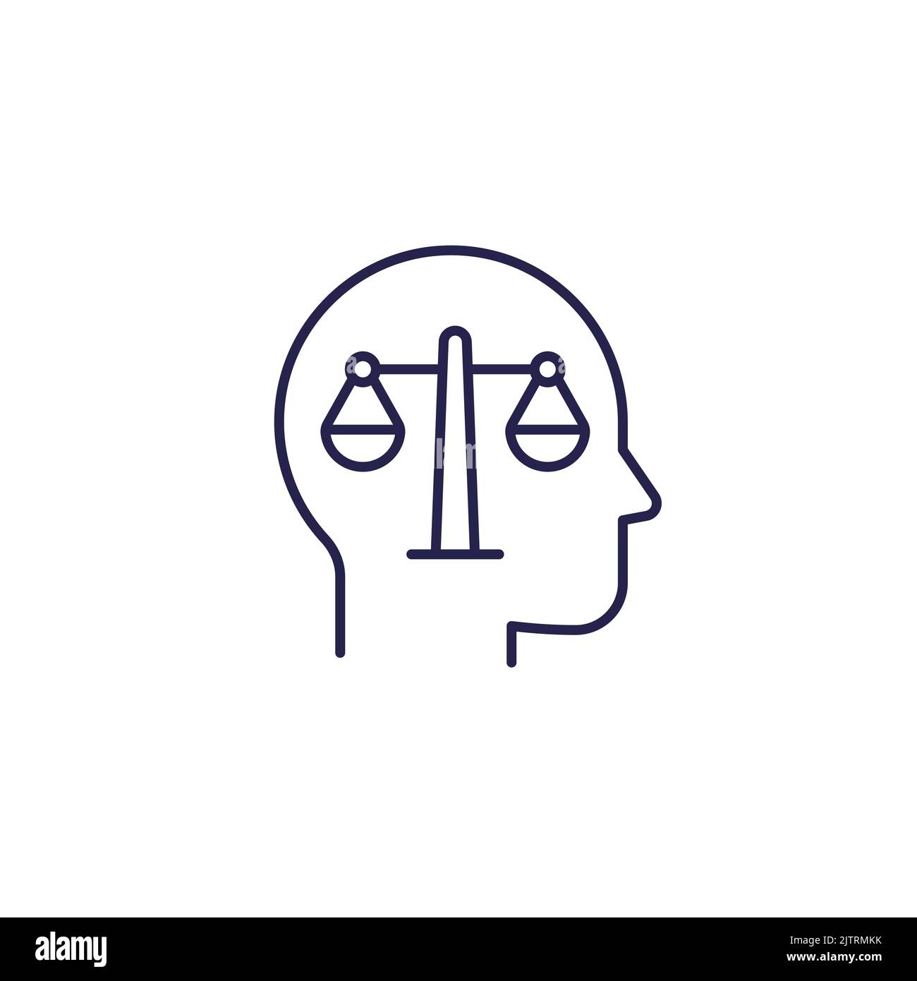 Icona della linea di razionalità o di pensiero razionale Illustrazione Vettoriale