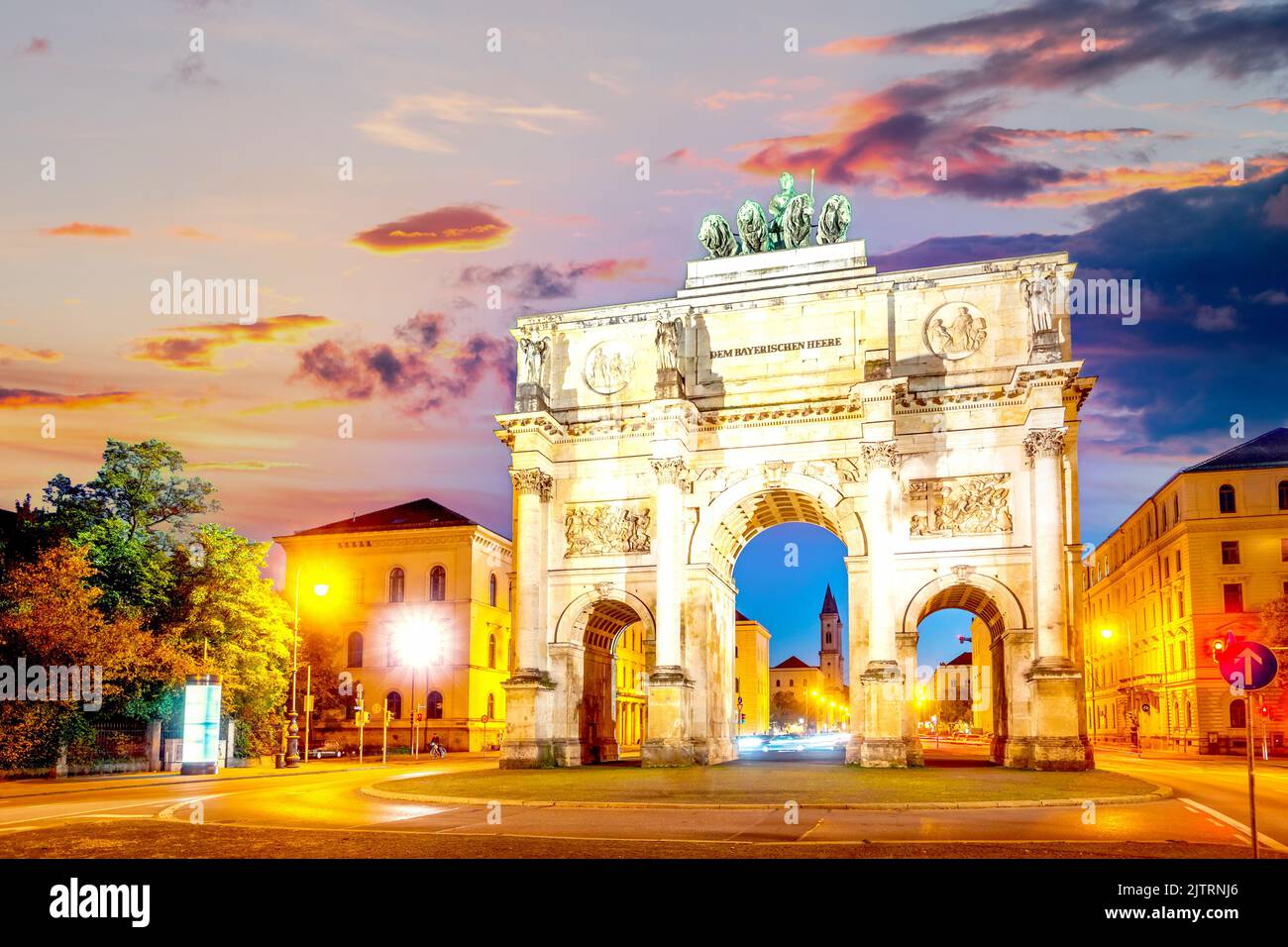 Monaco, Siegestor, Germania Foto Stock