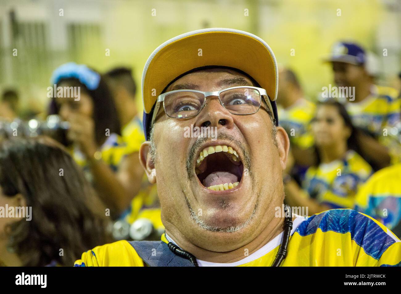 unidos da tijuca samba School a Rio de Janeiro, Brasile - 24 gennaio 2016: unidos da tijuca samba School durante una prova prima del carnevale di ri Foto Stock