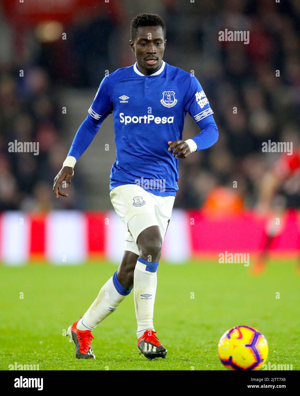 Foto del file datata 19-01-2019 di Idissa Gueye che è tornato a Everton dopo aver firmato un accordo di due anni per tornare a Goodison Park da Parigi St Germain. Data di emissione: Giovedì 1 settembre 2022. Foto Stock