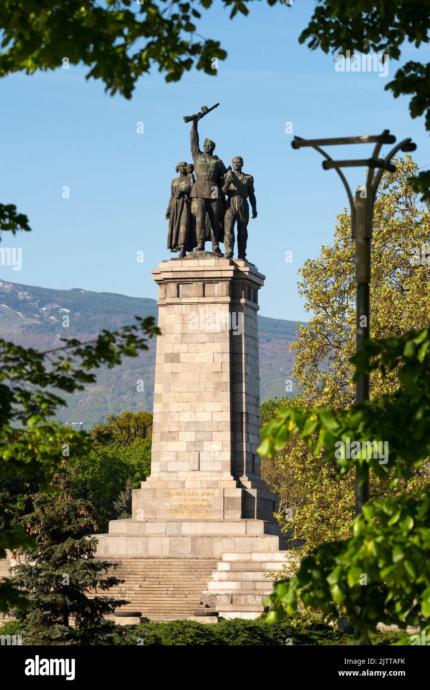 Monumento dell'esercito rosso a Sofia, Bulgaria, Balcani, Europa orientale, UE Foto Stock
