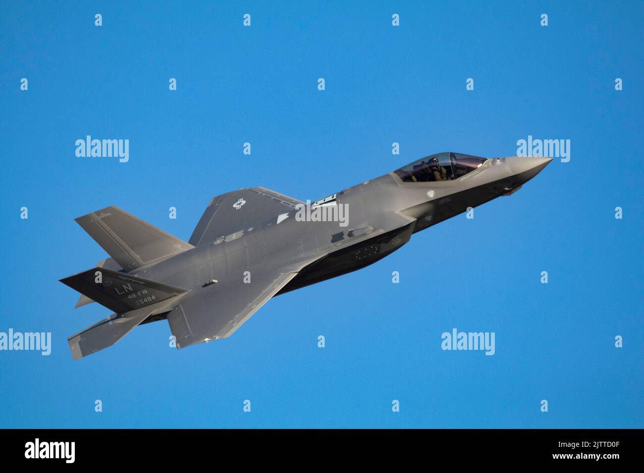 USAFE F35-A Take-off Runway 07 RAF Lakenheath, 31st agosto 2022 Foto Stock