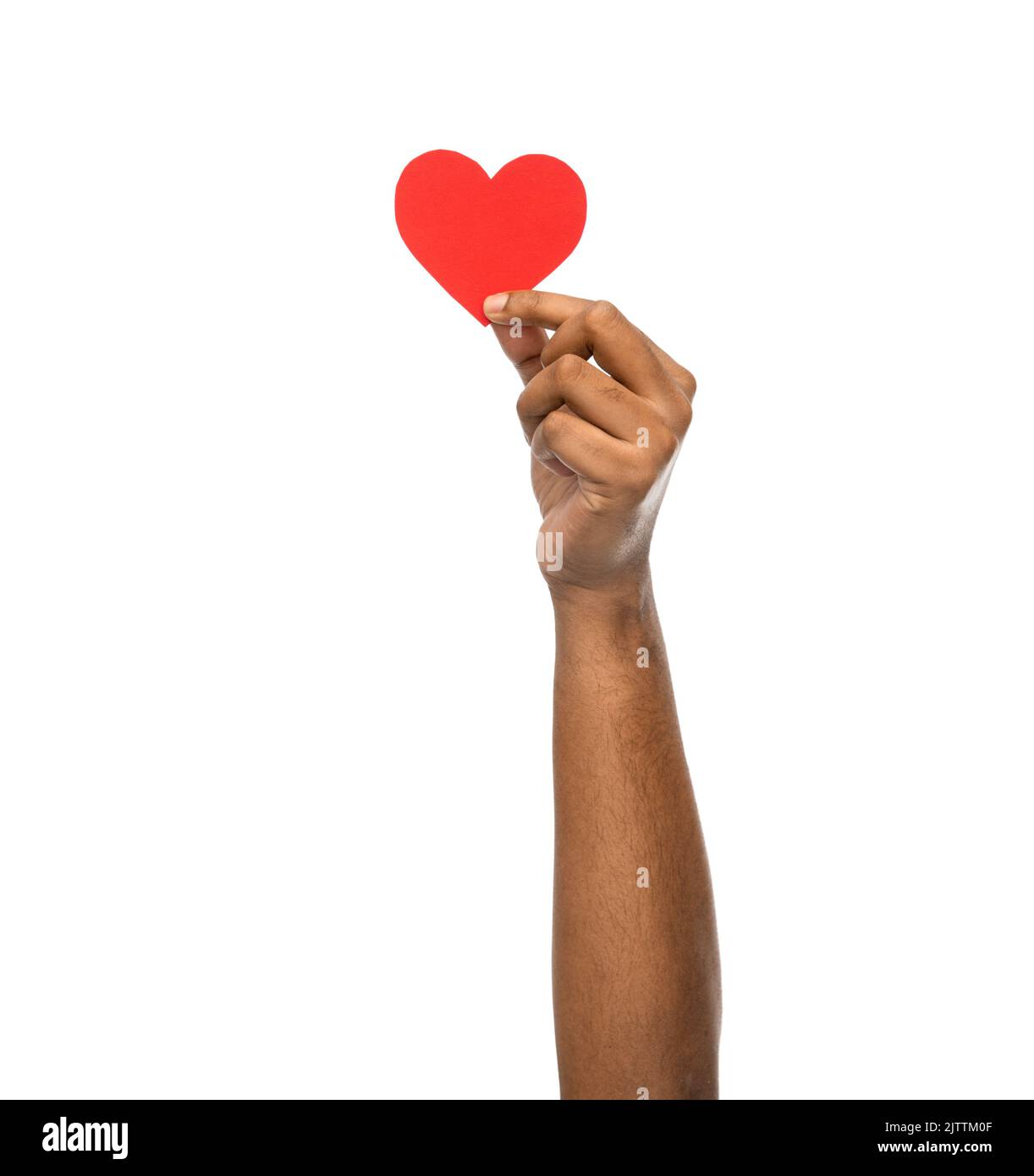 primo piano della mano che tiene il cuore rosso Foto Stock