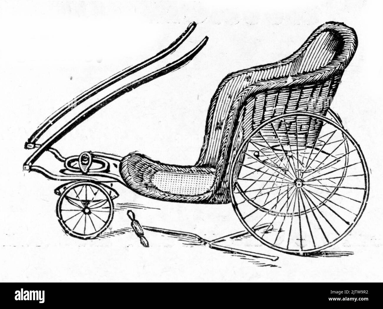 Incisione della pubblicità per una sedia pony nel 1896 Foto Stock