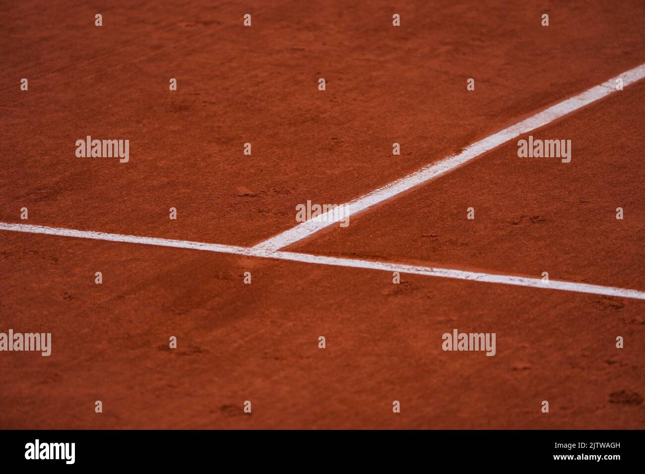 Campo da tennis in argilla rossa Foto Stock