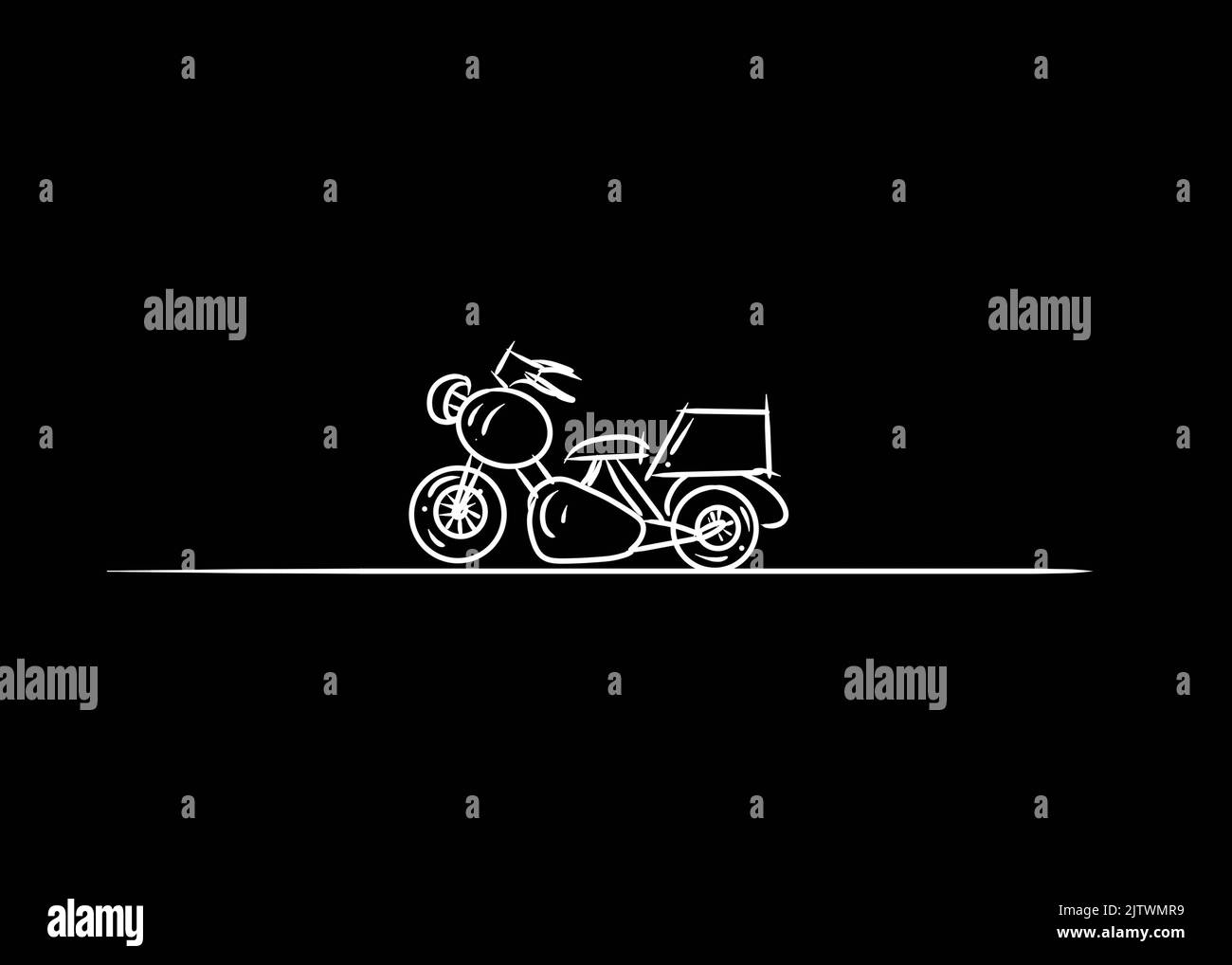 semplice schizzo estetico in bianco e nero Foto Stock