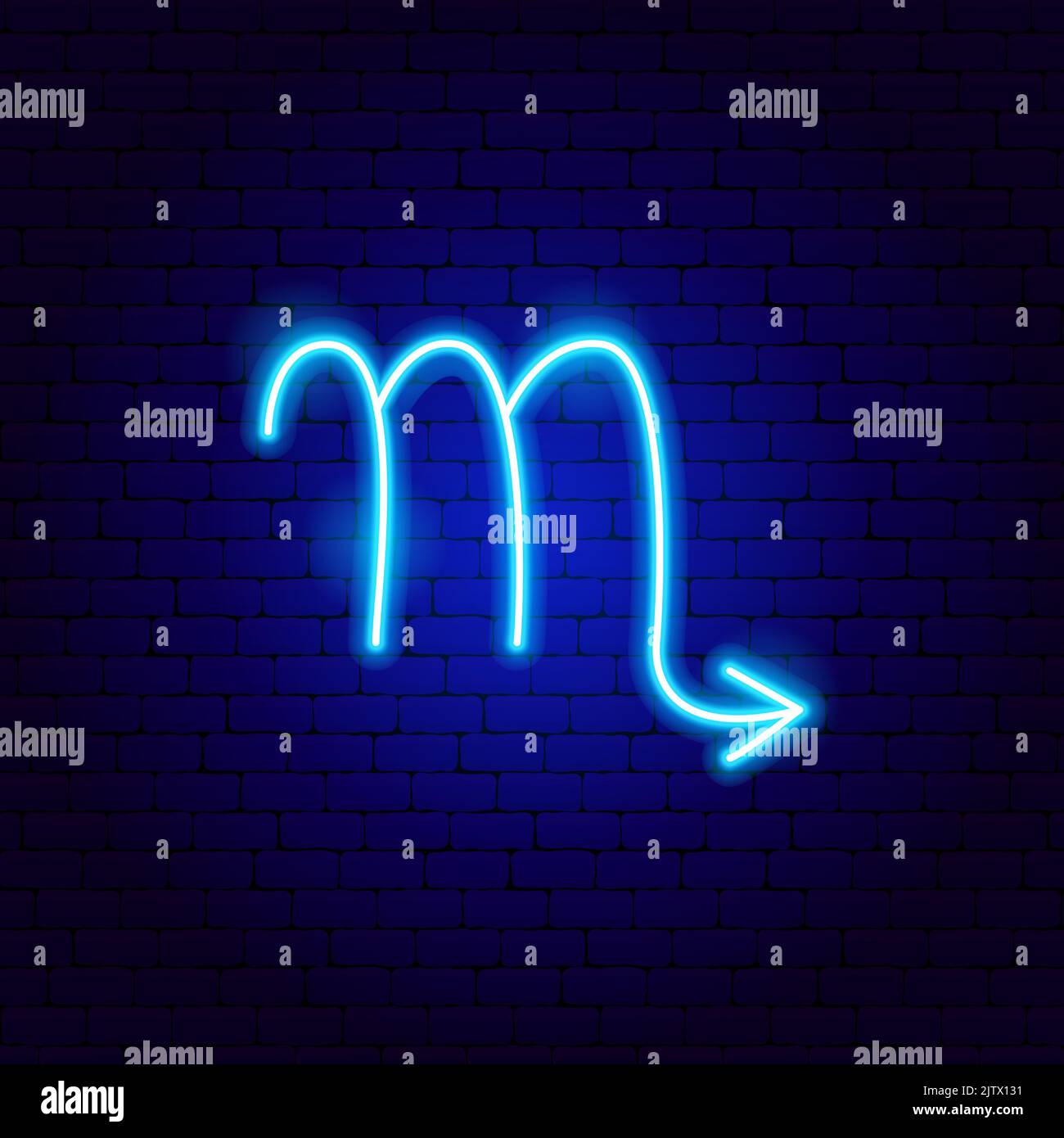 Scorpione Zodiac Neon Sign Illustrazione Vettoriale