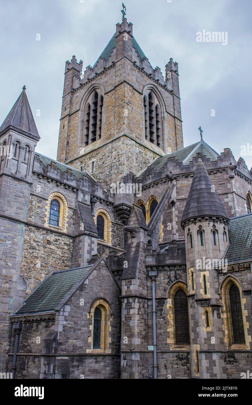 Christ Church Cathedral, l'anziano della capitale Citys due cattedrali medievali, Dublino, Irlanda. Foto Stock