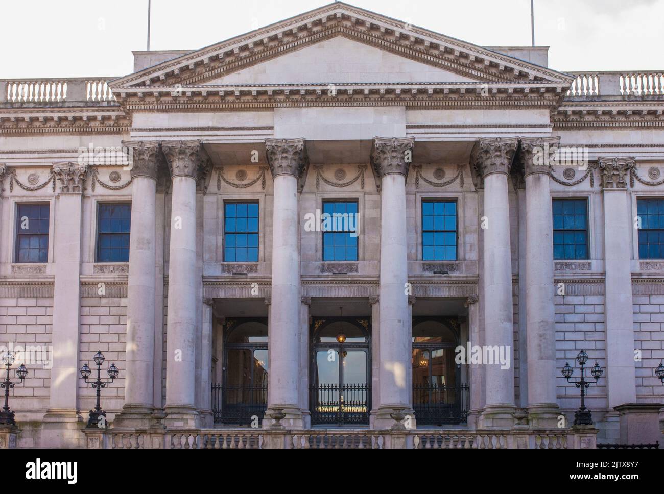 Edificio del Municipio, edificio neoclassico del 19th° secolo, Dublino, Repubblica d'Irlanda. Foto Stock
