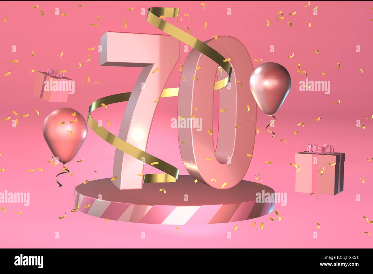 70th banner di sfondo compleanno o settantasettantesimo anniversario sfondi di celebrazione scheda o invito Foto Stock