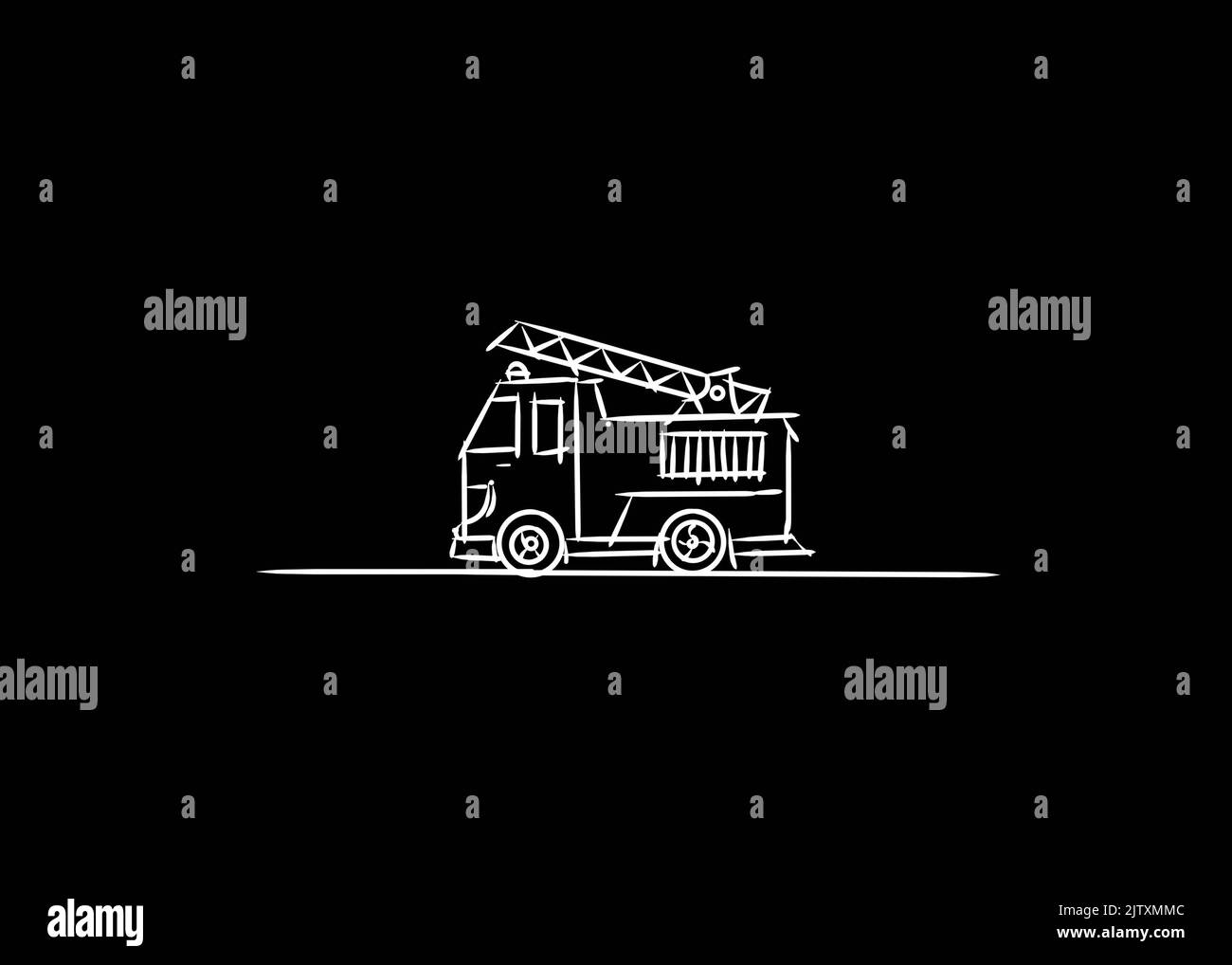 schizzo vettoriale dei vigili del fuoco Foto Stock