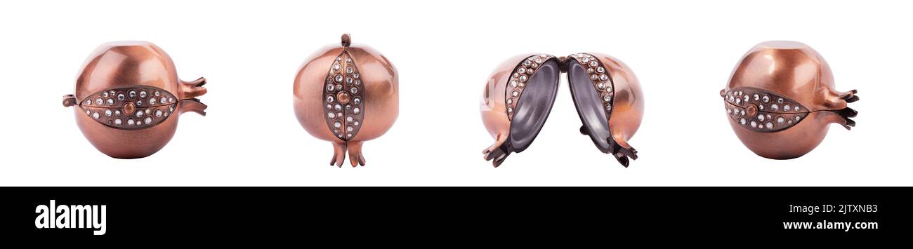 Souvenir di melograno metallico con pietre per il Capodanno ebraico, Rosh Hashanah Foto Stock