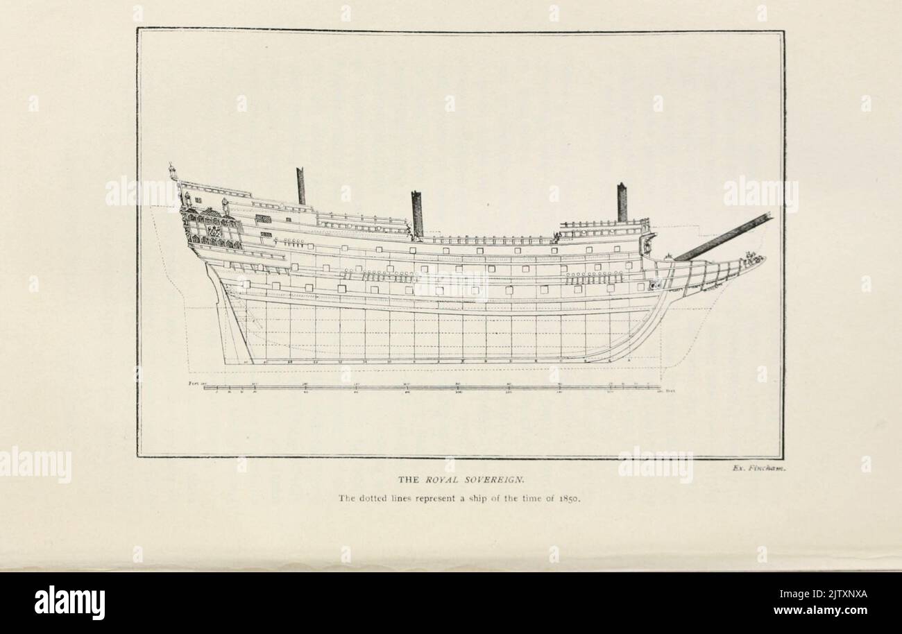 Il Sovrano reale 1850 da immagini di William Lionel Wyllie nel libro ' la flotta di battaglia britannica; il suo inizio e la sua crescita nel corso dei secoli fino ai giorni nostri ' Foto Stock