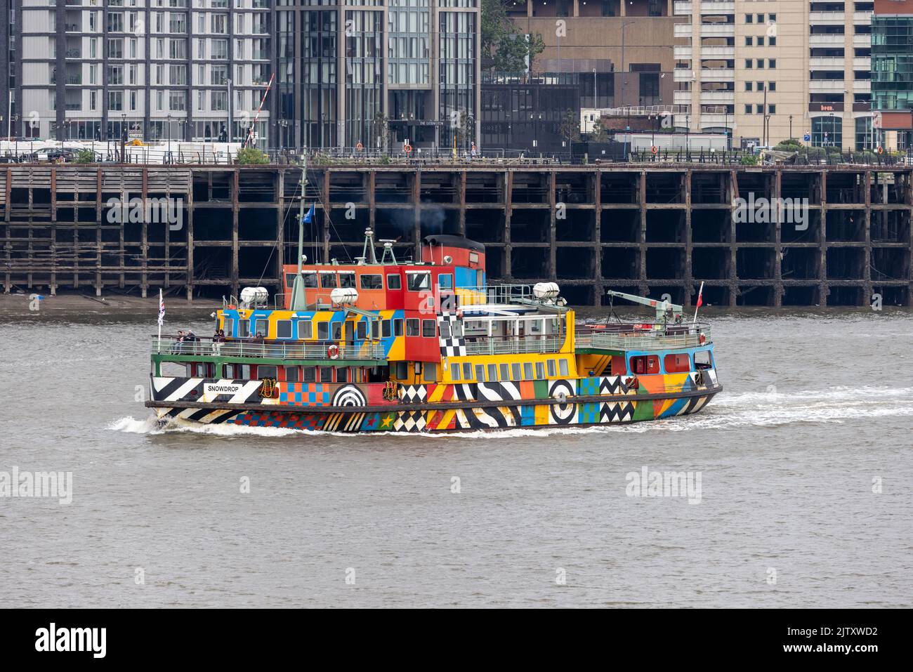 MV Snowdrop - Mersey Ferry in funzione sul fiume Mersey, Liverpool, Inghilterra Foto Stock