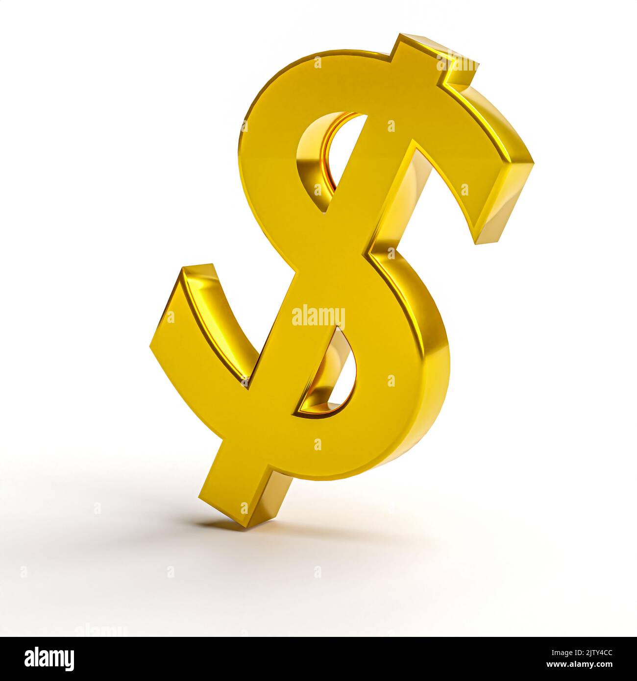 Finanza di crisi e simbolo di affari. Simbolo del dollaro d'oro. rendering 3d Foto Stock