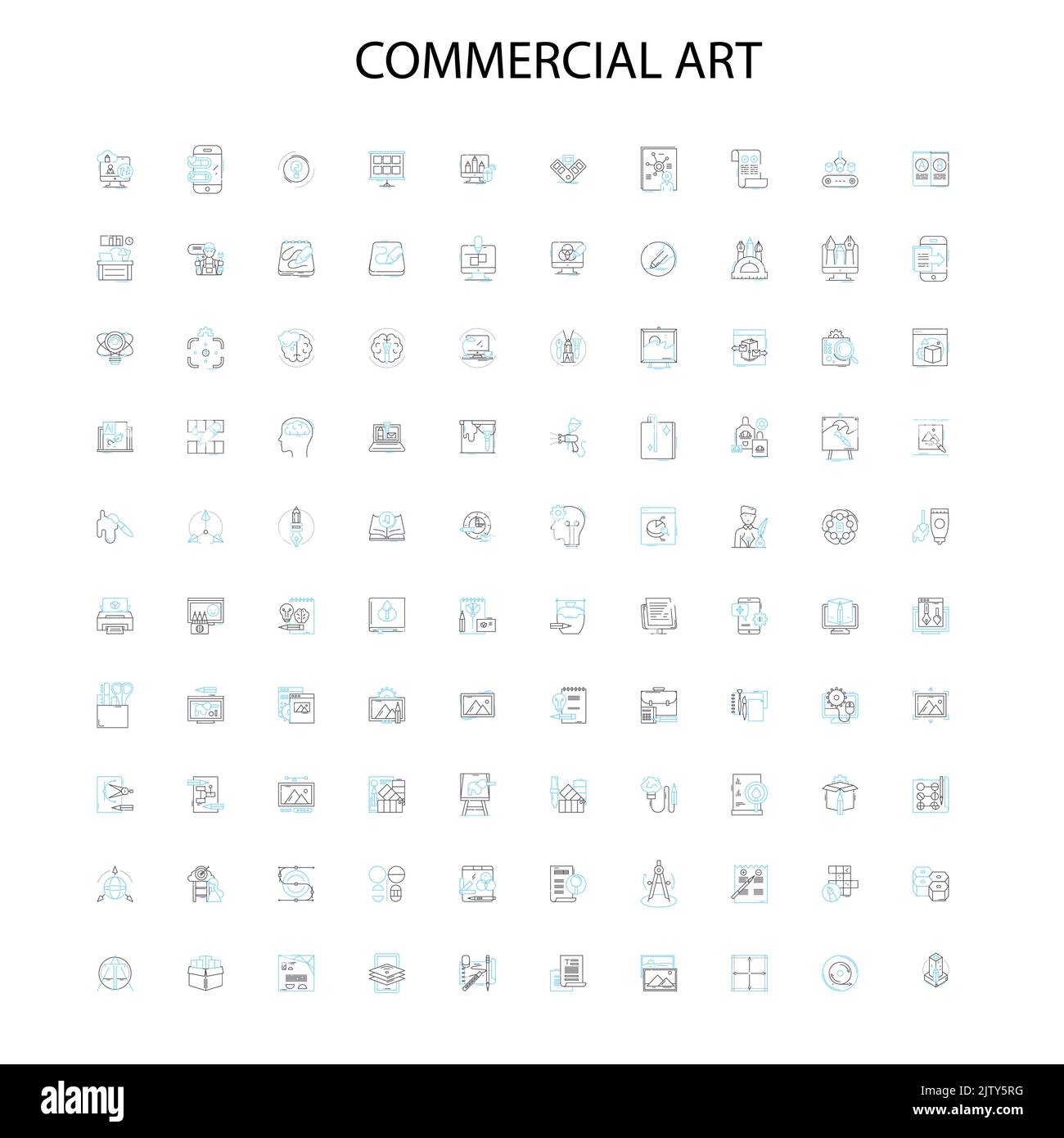 icone di arte commerciale, segni, simboli di contorno, concetto di illustrazione lineare collezione di linee Illustrazione Vettoriale