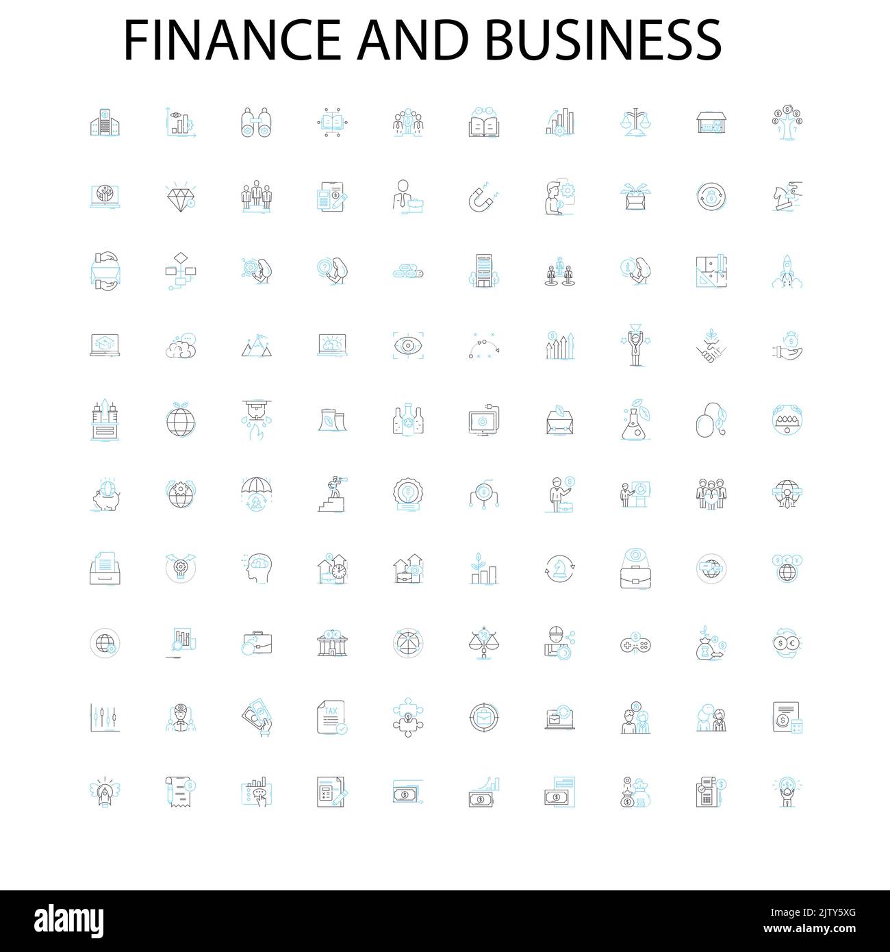 finanza e business collection icone, insegne, simboli di contorno, concept lineare illustrazione collezione di linee Illustrazione Vettoriale