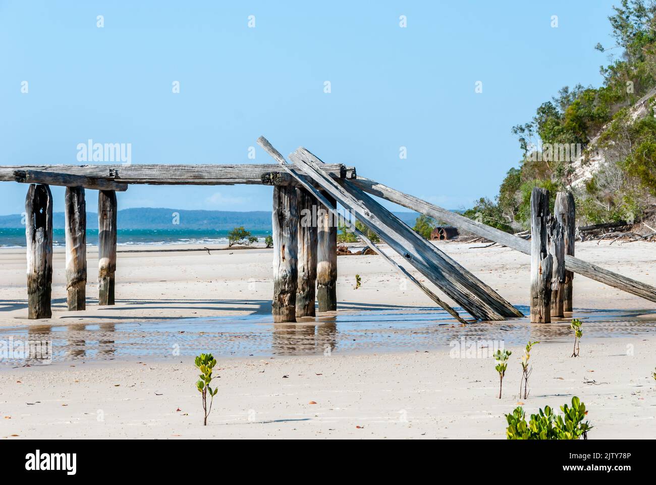 McKenzie Jetty- Fraser Island Foto Stock