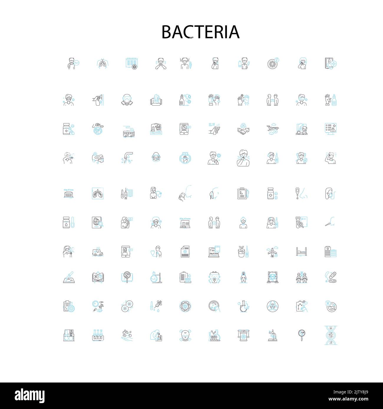 batteri icone, segni, simboli di contorno, concetto di illustrazione lineare collezione di linee Illustrazione Vettoriale
