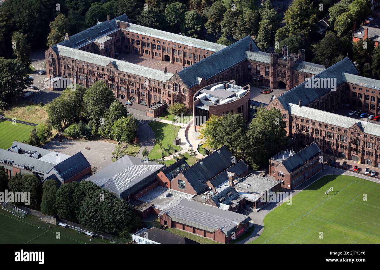 Vista aerea della scuola di Bolton Foto Stock