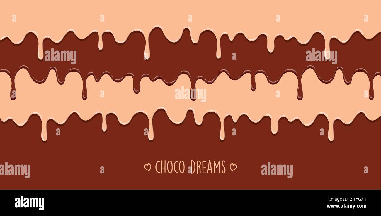 dolce gustoso fondente cioccolato glassa sfondo choco sogni Illustrazione Vettoriale