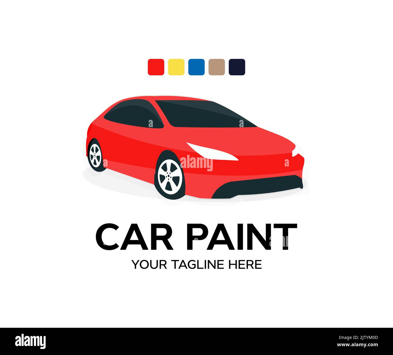 Design del logo della vernice per auto. Auto Car Painting disegno vettoriale e illustrazione. Illustrazione Vettoriale