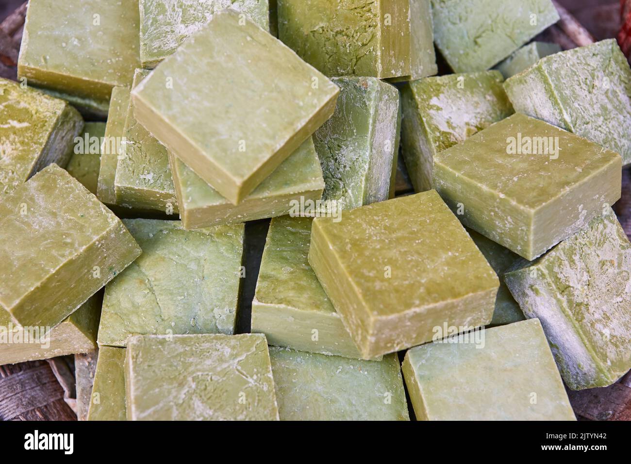 Saponette fatte a mano. Prodotti naturali per aromaterapia. Prodotti biologici Foto Stock