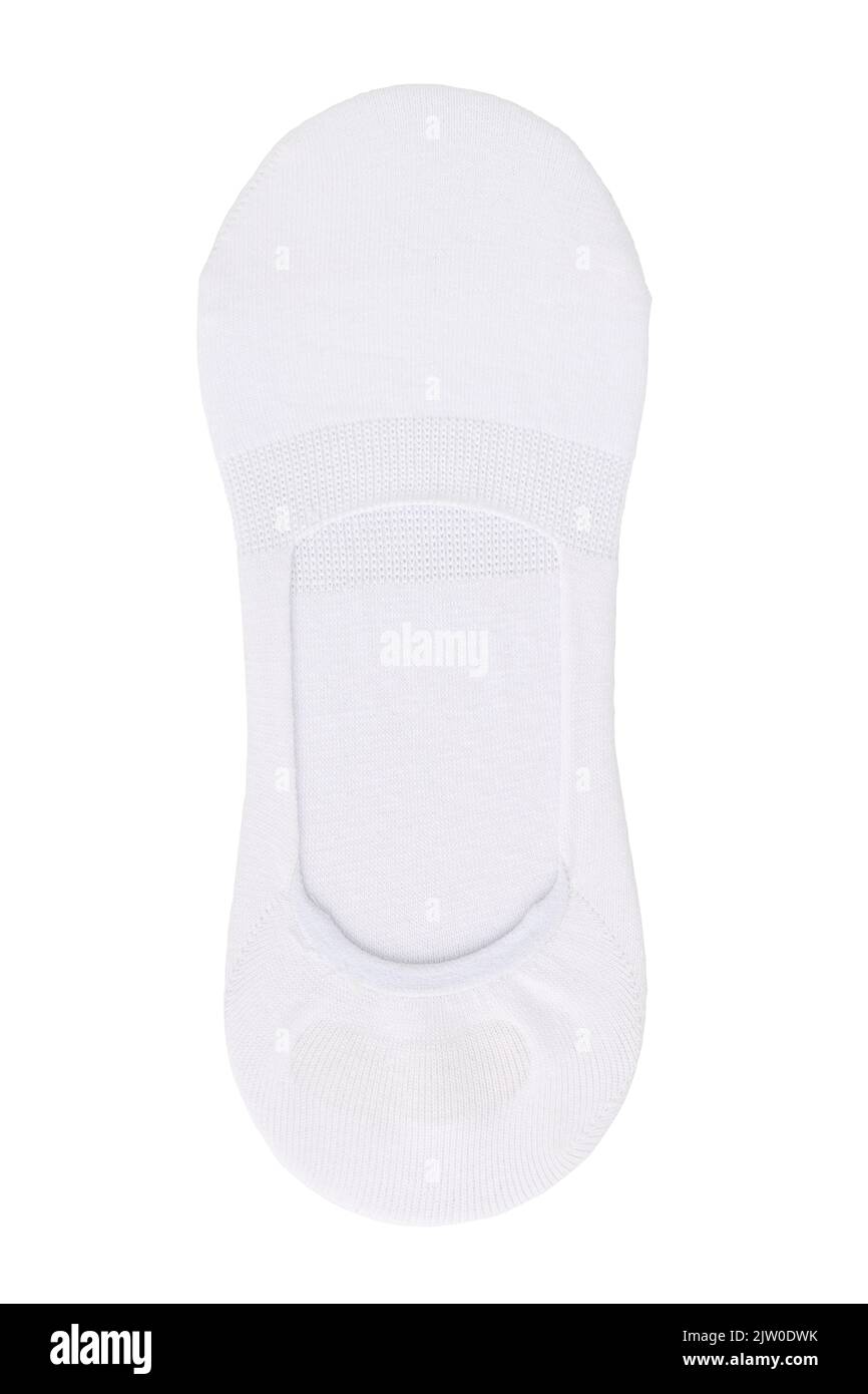 Calzini corti in cotone bianco isolati su fondo bianco primo piano Foto Stock