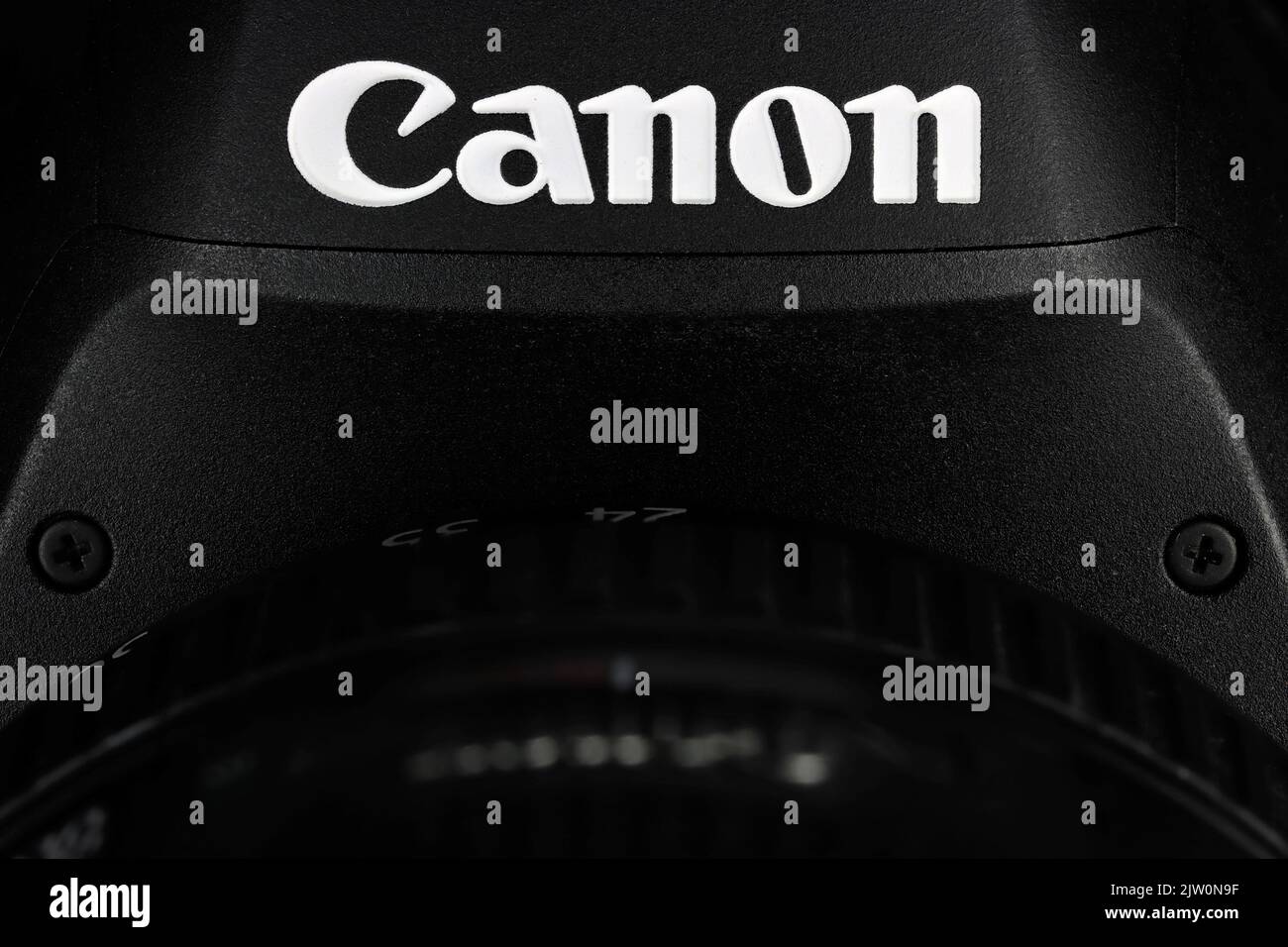Marchio Canon sulla fotocamera reflex digitale EOS 6D Mark II Foto Stock