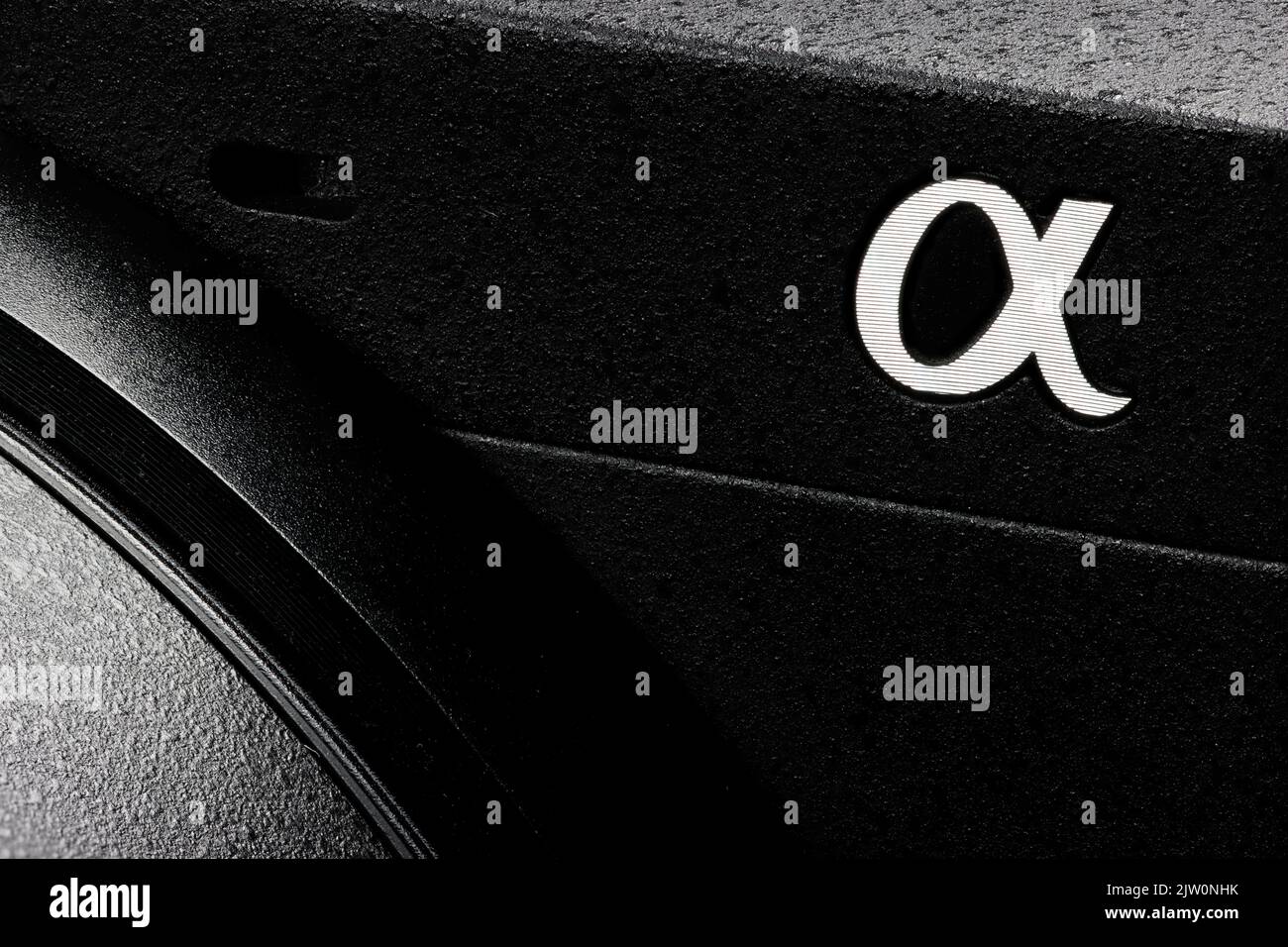 Branding Alpha sulla fotocamera Sony Alpha 6400 Foto Stock