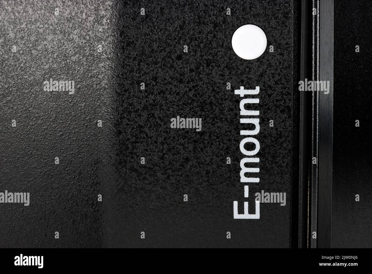 Branding con innesto e sull'obiettivo SEL70350G di Sony Foto Stock